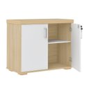 Ver imagem 6 de Kit 3 Peças com Mesa para Escritório Diretor em L Tamburato, Armário Baixo e Gaveteiro com Chave