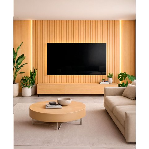 Painel Ripado de Poliestireno 10CMX21MMX2,85m Wide Orus Amarelo Pix Revestimentos