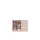 Ver imagem 2 de Cômoda Infantil Pérola Rosê 4 Gavetas MDF Puxador de Metal Rosa Phoenix Baby 128cm