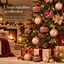 Ver imagem 6 de Kit 6 Bolas de Natal Decoradas 8cm Siena e Grená com Glitter