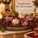 Ver imagem 7 de Kit 6 Bolas de Natal Decoradas 8cm Siena e Grená com Glitter