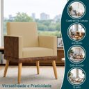 Ver imagem 4 de Kit 2 Poltronas Decorativa para Sala Recepção Escritório Assento Confortável Lis Suede e Corino