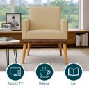 Ver imagem 3 de Kit 2 Poltronas Decorativa para Sala Recepção Escritório Assento Confortável Lis Suede e Corino