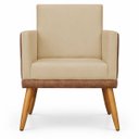 Ver imagem 6 de Kit 2 Poltronas Decorativa para Sala Recepção Escritório Assento Confortável Lis Suede e Corino