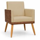 Ver imagem 7 de Kit 2 Poltronas Decorativa para Sala Recepção Escritório Assento Confortável Lis Suede e Corino