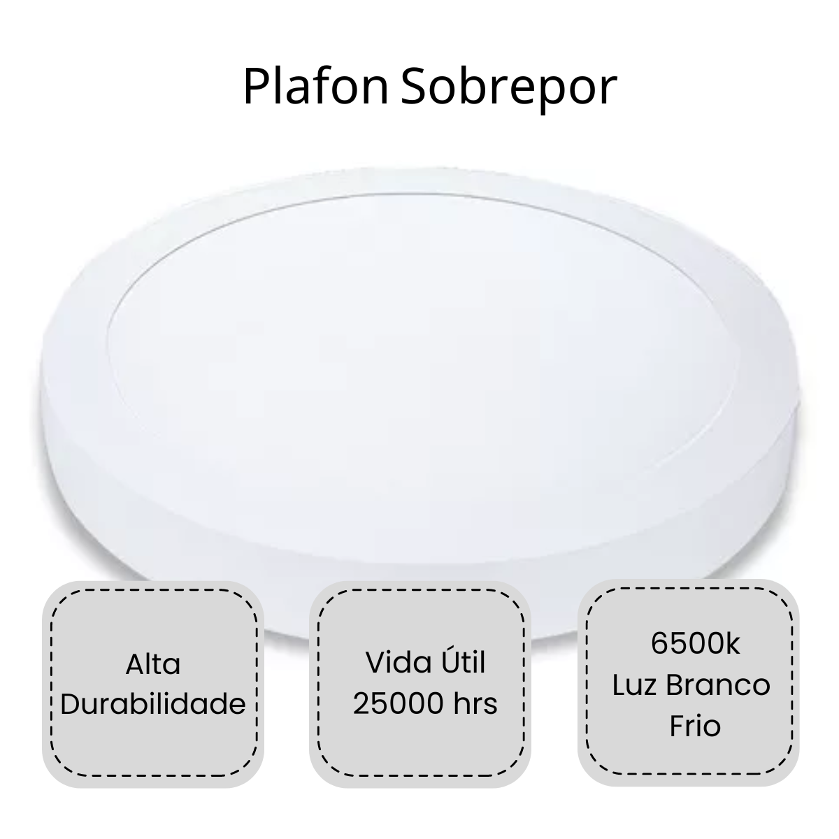 Kit 3 Plafon de Led Sobrepor Redondo 24w Bivolt 127/220v Luz Cor da Luz:amarela - 3