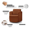 Ver mais imagens de Poltrona para Sala de Estar Dakota Decorativa Terracota Pés Giratório