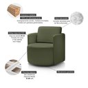 Ver imagem 4 de Poltrona para Sala de Estar Dakota Decorativa Pés Giratório Verde