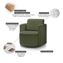 Ver imagem 4 de Poltrona para Sala de Estar Dakota Decorativa Verde Pés Giratório