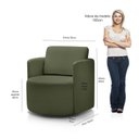 Ver imagem 3 de Poltrona para Sala de Estar Dakota Decorativa Pés Giratório Verde