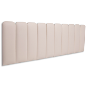 Cabeceira King Modulada Arredondada Cama Box Corino Marfim