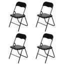 Ver imagem 1 de Kit 4 Cadeiras Dobrável Auditório Hotel  Aço Pintado Lena