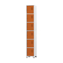 Ver imagem 1 de Armário Roupeiro De Aço 6 Portas Para Vestiário Academia Locker Laranja