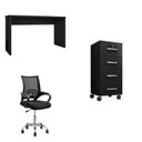 Ver imagem 2 de Kit 3 Peças com Cadeira para Escritório, Escrivaninha e Gaveteiro Gávea Espresso Móveis