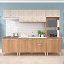 Ver imagem 1 de Cozinha Modulada Max 262x195 Cm Balcão Pia Armário Nicho Forno/micro Mdp Carvalho Blanche - Clicklar