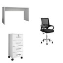 Ver imagem 2 de Kit 3 Peças com Cadeira para Escritório, Escrivaninha e Gaveteiro Gávea Espresso Móveis