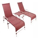 Ver imagem 1 de Espreguiçadeiras E Mesa Confortável Para Piscina Vinho Dark