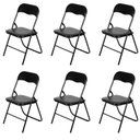 Ver imagem 1 de Kit 6 Cadeiras Dobrável Auditório Hotel  Aço Pintado Lena
