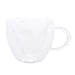 Conjunto 2 Xícaras 250ml Parede Dupla Borossilicato Flor - 1