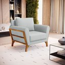 Ver imagem 5 de Poltrona Sabrina de Madeira Maciça com Almofada Linho Cinza 407