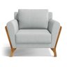 Poltrona Sabrina de Madeira Maciça com Almofada Linho Cinza 407 - 3