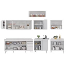 Armário de Cozinha Modulado de Canto 8 Peças Cp26 Balcão com Tampo Branco - Lumil Lumil Móveis - 6 Armário de Cozinha Modulado de Canto 8 Peças Cp26 Balcão com Tampo Branco - Lumil Lumil Móveis - 6