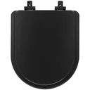 Ver imagem 1 de Tampa de Vaso Laqueado Com Amortecedor Duna Preto Fosco para Bacia Deca com Ferragem Preta