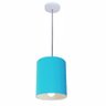 Lustre Pendente Cilíndrico Vivare Md-4200 Cúpula em Tecido 14x15cm Bivolt Azul Turquesa 110v 220v - 1