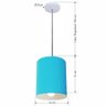 Lustre Pendente Cilíndrico Vivare Md-4200 Cúpula em Tecido 14x15cm Bivolt Azul Turquesa 110v 220v - 2