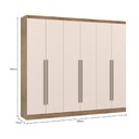 Ver imagem 5 de Guarda-roupa Casal 6 Portas com Espelhos e Gavetas Internas Corrediças Telescópicas 2,60m