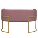 Ver imagem 2 de Namoradeira 2 Lugares Decorativa Luana Base Gold Veludo Rosê - Montanaris Decor Md Montanaris Decor