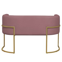 Namoradeira 2 Lugares Decorativa Luana Base Gold Veludo Rosê - Montanaris Decor Md Montanaris Decor - 2