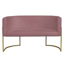 Ver imagem 1 de Namoradeira 2 Lugares Decorativa Luana Base Gold Veludo Rosê - Montanaris Decor Md Montanaris Decor