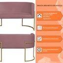Ver imagem 5 de Namoradeira 2 Lugares Decorativa Luana Base Gold Veludo Rosê - Montanaris Decor Md Montanaris Decor
