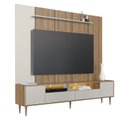 Ver imagem 4 de Rack Painel para TV até 75 Polegadas com 200cmx186,7cm Iluminação Led Rotterdam Bege Arenas