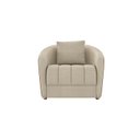 Ver imagem 6 de Sofá Poltrona Living 100cm Linho Lugar com 1 Almofada Abba Bege Caramelo