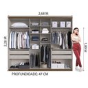 Ver mais imagens de Guarda-Roupa Édez Casal Montreal, 6 Portas 2,68 m, Fendi e Nogueira