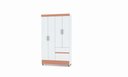 Ver imagem 2 de Roupeiro Ideal Plus 4 Portas e 2 Gavetas - Branco / Camarim - Vila Rica