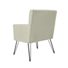 Poltrona Estofada para Sala de Estar Pés de Ferro Onix Corano Bege - Mb Decor - 3