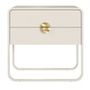 Ver imagem 3 de Mesa de Cabeceira Orgânica Luna Artesano 60 cm (Largura) MDP Off White Duas Gavetas Base Metal