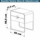 Ver imagem 6 de Mesa de Cabeceira Orgânica Luna Artesano 60 cm (Largura) MDP Off White Duas Gavetas Base Metal