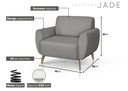 Ver imagem 3 de Poltrona em Veludo Sala Estar Decorativa com Pés de Alumínio Jade Marrom