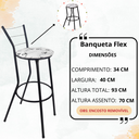 Ver imagem 4 de Banqueta Banco Alto Cozinha Alta Bar Bistro Area Americana:branco Floral