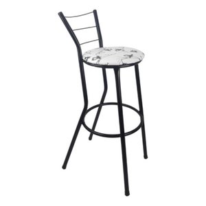 Banqueta Banco Alto Cozinha Alta Bar Bistro Area Americana:branco Floral