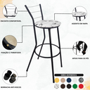 Ver imagem 3 de Banqueta Banco Alto Cozinha Alta Bar Bistro Area Americana:branco Floral