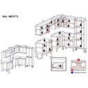 Ver imagem 4 de Armário Cozinha Modulada Completa de Canto 432,5cm Pequim Pop Multimóveis Mp3773 Branco/lacca Fum