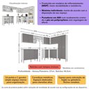 Ver imagem 3 de Armário Cozinha Modulada Completa de Canto 432,5cm Pequim Pop Multimóveis Mp3773 Branco/lacca Fum