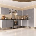 Ver imagem 1 de Armário Cozinha Modulada Completa de Canto 432,5cm Pequim Pop Multimóveis Mp3773 Branco/lacca Fum