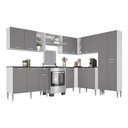 Ver imagem 2 de Armário Cozinha Modulada Completa de Canto 432,5cm Pequim Pop Multimóveis Mp3773 Branco/lacca Fum