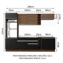 Ver imagem 3 de Armário de Cozinha Completa 290cm Rustic/Preto Vicenza Madesa 16